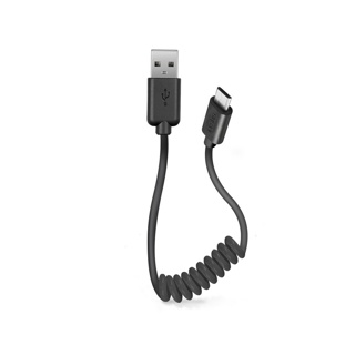 % Cable Spring Data cable USB type A Male to Micro USB Male for smartphone, Length of 0,5 m Negro
